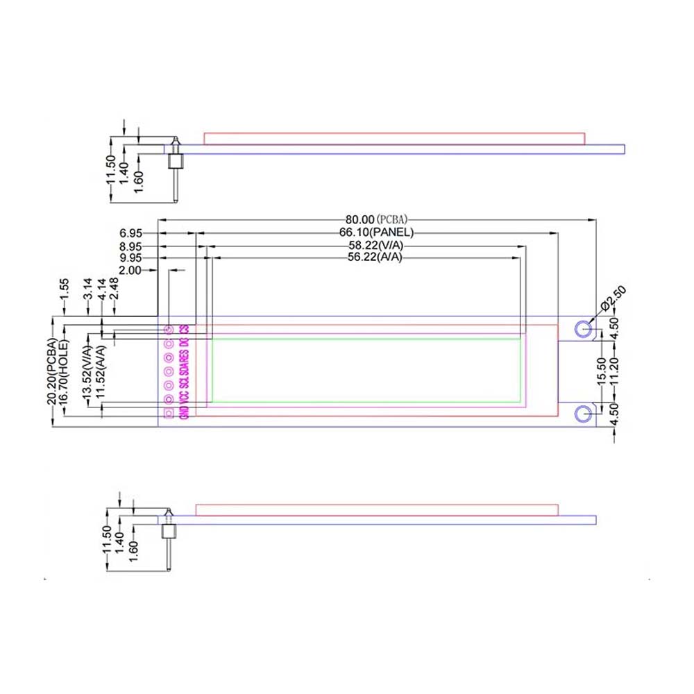 SPI OLED Character 1602 display module SPI OLED Character 1602 display module