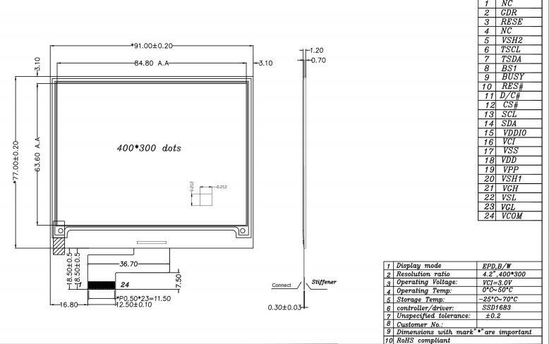 400x300 epaper display eink screen 400x300 epaper display eink screen