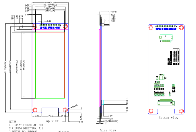 296×128 EINK DISPLAY MODULE 296×128 EINK DISPLAY MODULE