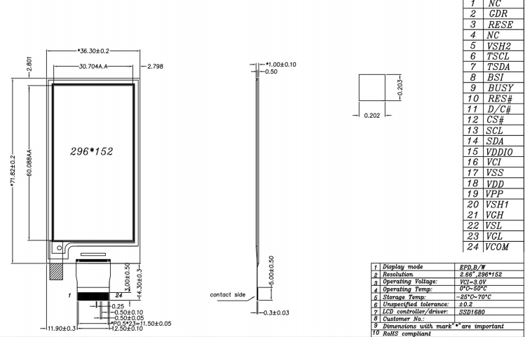 eink epaper display 296x152 eink epaper display 296x152